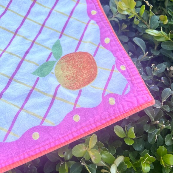 Pottery Barn Placemats - 8 - Lemon/Orange - Lattice with Pink & Orange - Picture 5 of 6